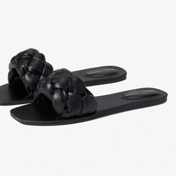 Marc Fisher Women's Black Braided Slide Sandals Size 7.5 Summer Casual - Picture 10 of 15